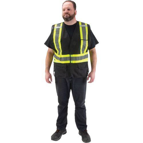 CSA Compliant Surveyor Vest, Black, Medium, Polyester Par Equipment