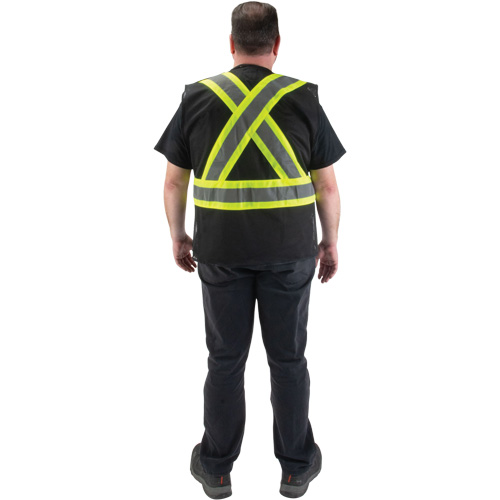 CSA Compliant Surveyor Vest, Black, Medium, Polyester Par Equipment