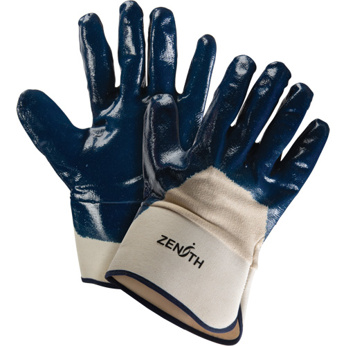 Heavyweight Safety Cuff Gloves, 11/2X-Large, Nitrile Coating, Cotton Shell Par Equipment