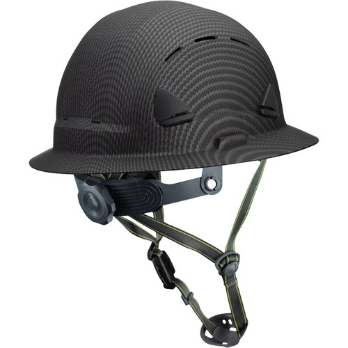 Casque Fibre Metal de style escalade avec bordure compl&egrave;te, R&eacute;pond aux normes CSA type 2, Suspension Rochet, Ventil&eacute; Par Equipment