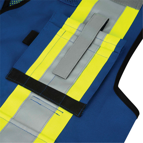 6681 High-Visibility Antimicrobial Mesh-Back Surveyor Vest, Royal Blue, Small, Polyester Par Equipment
