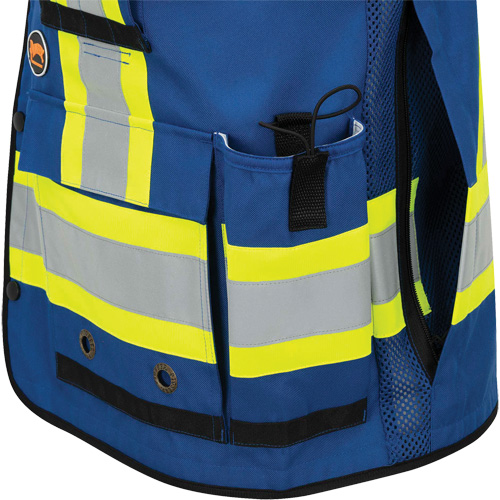 6681 High-Visibility Antimicrobial Mesh-Back Surveyor Vest, Royal Blue, Small, Polyester Par Equipment