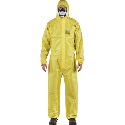 AlphaTec&reg; 2300 STANDARD Bound Model 147 Coveralls, Small, Yellow, Polyethylene Laminate/Polypropylene Par Equipment