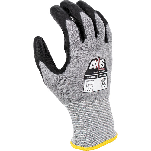 RWG566 AXIS Cut Protection Touchscreen Work Glove, Size Small, 18 Gauge, Polyurethane Coated, Stainless Steel/HPPE Shell, ASTM ANSI Level A5/EN 388 Level E Par Equipment