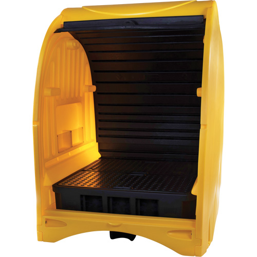 4-Drum Hard Cover Spill Pallet, 68.11" L x 61.61" W x 83.07" H, 1433 lbs. Load Capacity Par Equipment