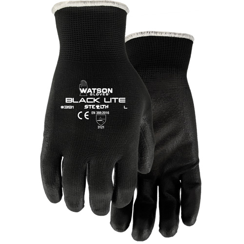 Gants 391 Stealth Black Lite, T-petit, R&ecirc;vetement Polyur&eacute;thane, Enveloppe en Polyester Par Equipment