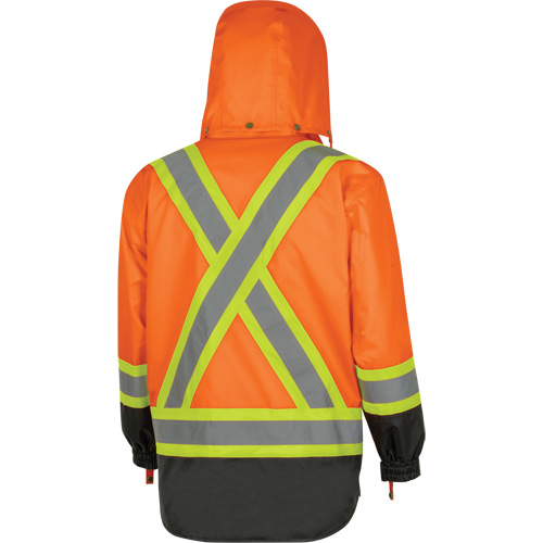 Parka de s&eacute;curit&eacute; d'hiver imperm&eacute;able 7-en-1 5056 Pioneer Yukon, Polyester, Noir/Orange haute visibilit&eacute;, T-petit Par Equipment