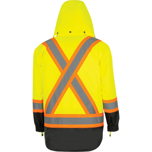 Parka de s&eacute;curit&eacute; d'hiver imperm&eacute;able 7-en-1 5057 Pioneer Yukon, Polyester, Noir/Jaune lime haute visibilit&eacute;, T-petit Par Equipment