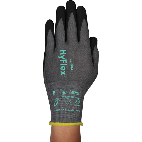 Gants r&eacute;sistants &agrave; la coupe HYFLEX 11-584, Taille 6/T-petit, Calibre 21, Rev&ecirc;tement Mousse de nitrile, Enveloppe en PEHP/Intercept, ASTM ANSI niveau A6/EN 388 niveau F Par Equipment