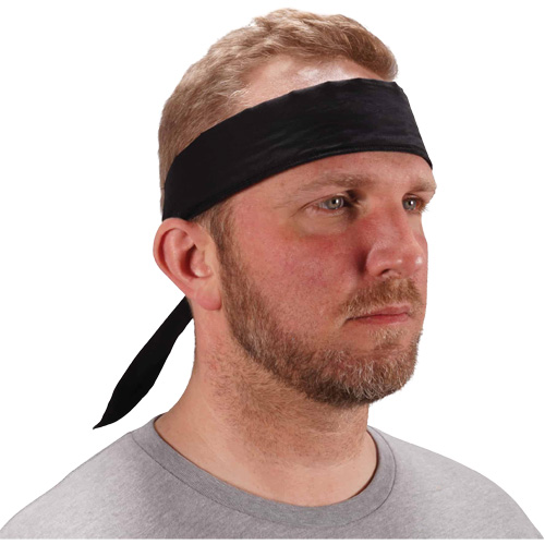 Chill-Its 6702 Cooling Headband with Embedded Polymers & Tie Closure, Black Par Equipment