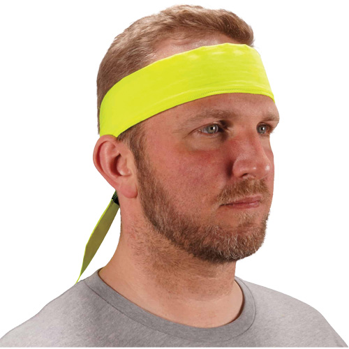 Chill-Its 6702 Cooling Headband with Embedded Polymers & Tie Closure, High Visibilty Lime-Yellow Par Equipment
