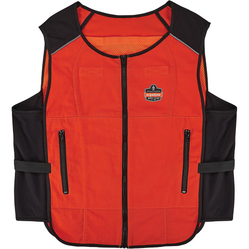 Chill-Its 6260 Lightweight Phase Change Cooling Vest with Rechargeable Packs, 2X-Large/3X-Large, Orange Par Equipment
