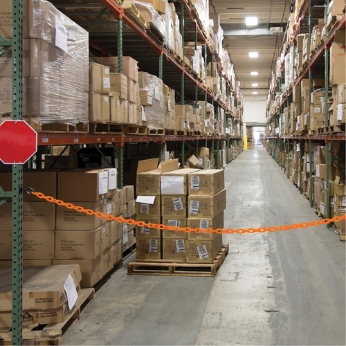 Ensemble de barri&egrave;re &agrave; chaîne magn&eacute;tique pour l'entrep&ocirc;t, Orange Par Equipment