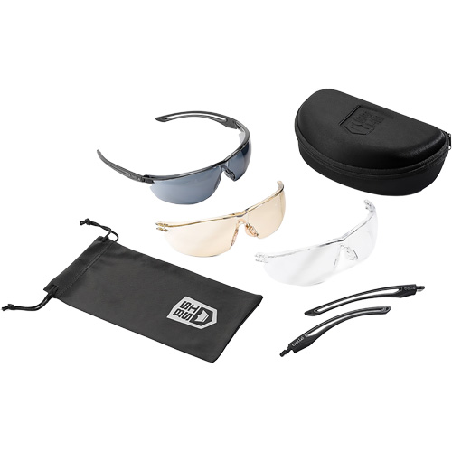 Gunfire 2.0 Ballistic Protection Safety Glasses Kit, Clear/Copper/Smoke Lens, Anti-Fog/Anti-Scratch, ANSI Z87+ Par Equipment