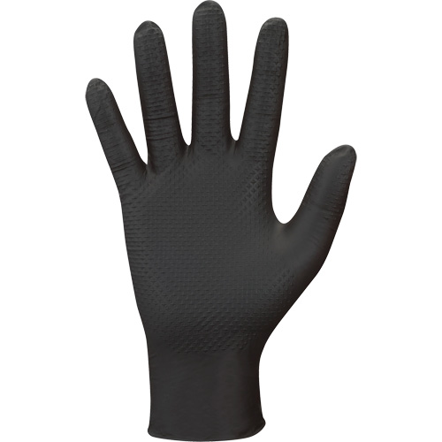 709B PyraGrip Disposable Gloves, 7/Small, Nitrile, 8-mil, Powder-Free, Black Par Equipment