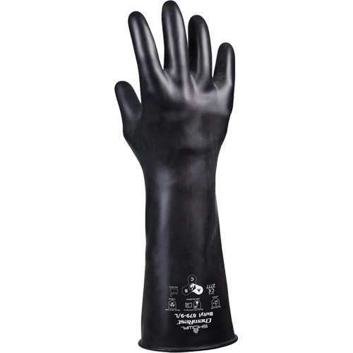 Gants r&eacute;sistants &agrave; l'acide 879, Taille 2T-Grand/11, 14" lo, Caoutchouc butyle, 28 mils Par Equipment