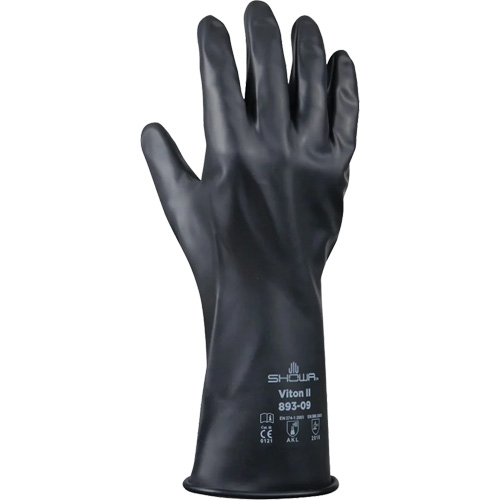 Gants r&eacute;sistant &agrave; l'acide & aux produits chimiques, Taille Petit/7, 12" lo, Caoutchouc butyle/Viton, 12 mils Par Equipment