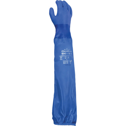 Gants r&eacute;sistants aux produits chimiques 690, Taille T-Grand/10, 26" lo, Coton/PVC Par Equipment
