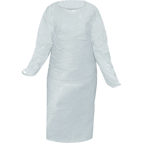 CoverMe Gown with Thumbholes, One Size, White, Polyethylene Par Equipment