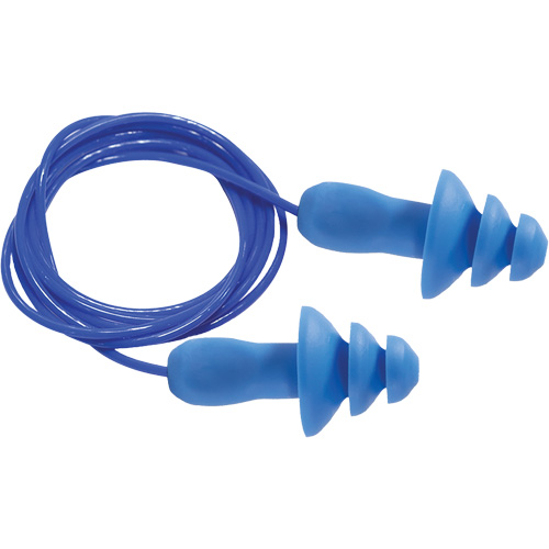 SEALTEC TipGrip Blue 100% Metal Detectable Reusable Earplugs, Corded, One-Size, Bulk - Box, 26 dB NRR dB Par Equipment