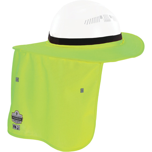 Bordure FR vert lime pour casque de chantier avec cache-cou Par Equipment