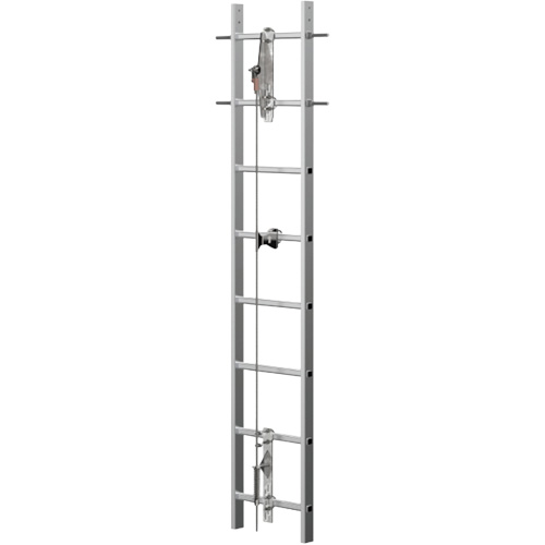 Syst&egrave;me antichute &agrave; c&acirc;ble pour &eacute;chelle verticale VI-Go, Acier inoxydable Par Equipment