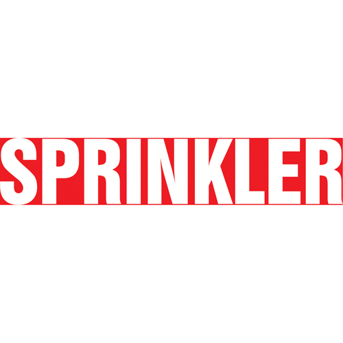 Marqueur de tuyau "Sprinkler", Autocollant, 1" h x 8" la, Blanc/rouge Par Equipment