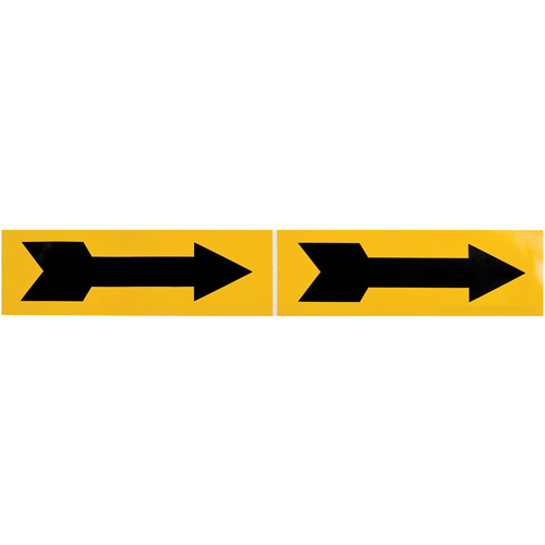 Arrow Pipe Marker, Self-Adhesive, 2-1/4" H x 7" W, Black on Yellow Par Equipment