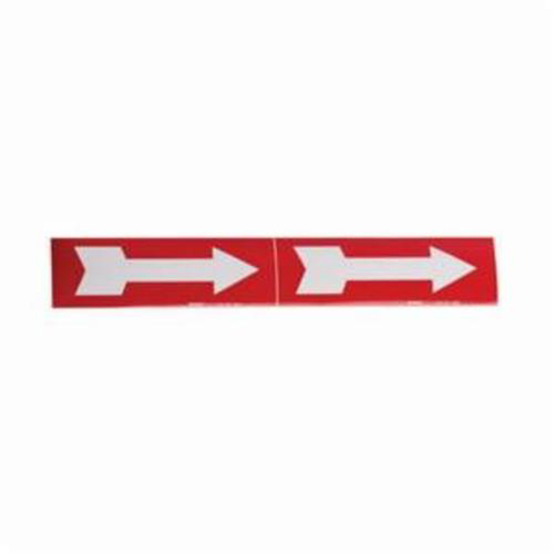 Arrow Pipe Markers, Self-Adhesive, 2-1/4" H x 7" W, White on Red Par Equipment