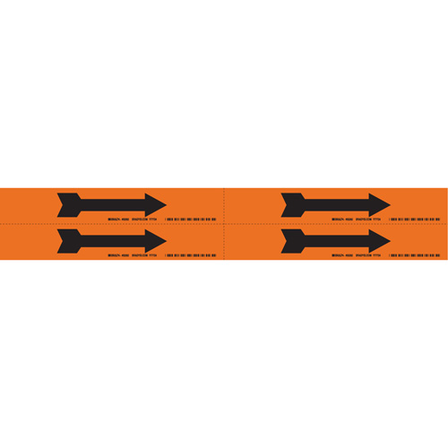 Arrow Pipe Markers, Self-Adhesive, 1-1/8" H x 7" W, Black on Orange Par Equipment