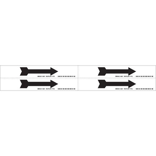 Arrow Pipe Marker, Self-Adhesive, 1-1/8" H x 7" W, Black on White Par Equipment
