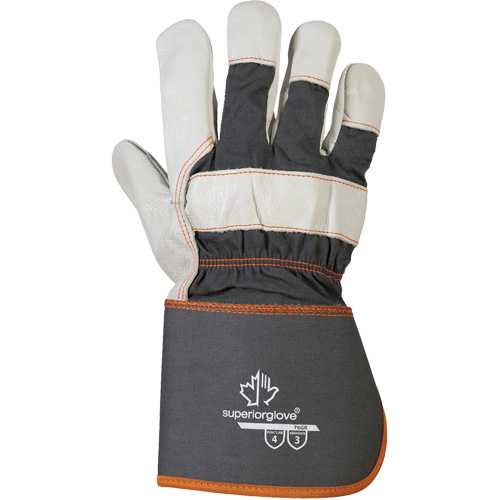 Endura&reg; Fitters Work Gloves, One Size, Grain Cowhide Palm, Cotton Inner Lining Par Equipment