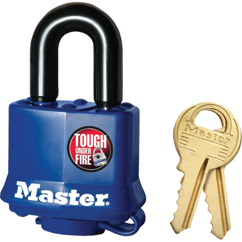 Cadenas r&eacute;sistant aux intemp&eacute;ries, Cl&eacute;s diff&eacute;rentes, Acier lamin&eacute;, Largeur de 1-9/16" Par Equipment