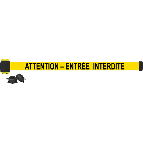Wall Mount Barrier, Plastic, Magnetic Mount, 7', Black and Yellow Tape Par Equipment
