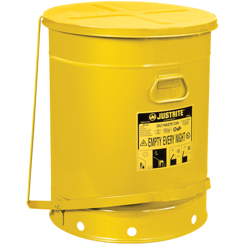 Oily Waste Cans, FM Approved/UL Listed, 21 US gal., Yellow Par Equipment