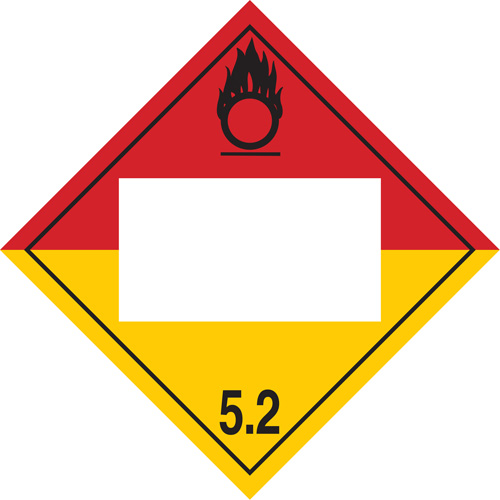 Organic Peroxide TDG Placard, Plastic Par Equipment
