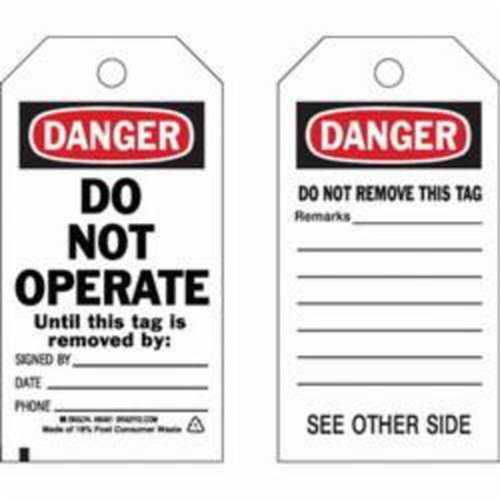 &eacute;tiquettes de s&eacute;curit&eacute; auto-plastifiantes, Polyester, 3" la x 5-3/4" h, Anglais Par Equipment