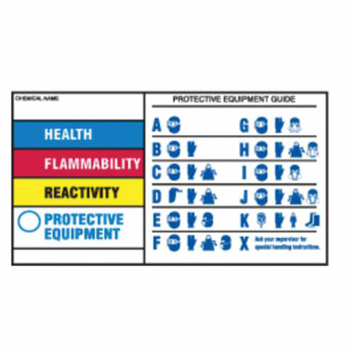 Protective Equipment Labels, Polyester, Sheet, 5" L x 3" W Par Equipment