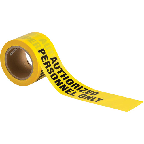 Barricade Tape, English, 3" W x 200' L, 3 mils, Black on Yellow Par Equipment
