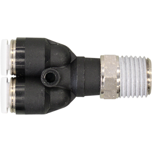 Topfit Male Threaded Y-Connector Fitting, 1/4" Dia, Polymer Par Equipment
