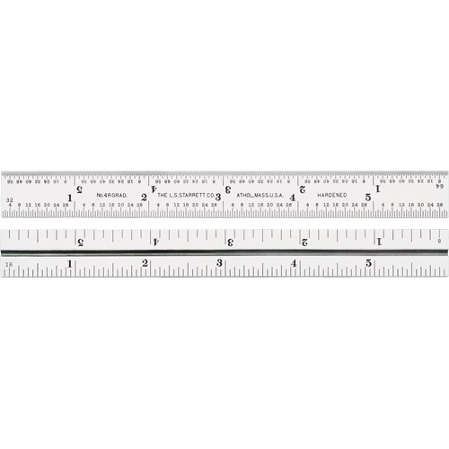 Junior Combination Squares, 6" L, 8/100" Graduations, Steel, Satin Par Equipment