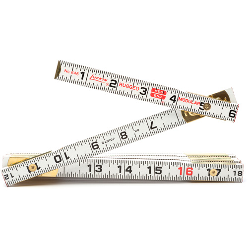 R&egrave;gle de maçon Red End, 6' lo, Bois, Graduations de 1/16" Par Equipment