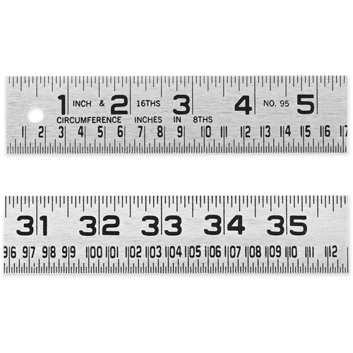 Tinner's Circumference Rule, 4' L, Steel, 1/16" Graduations Par Equipment