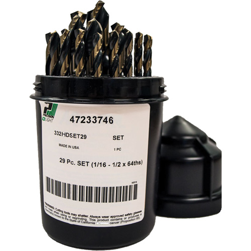 Jeu de forets robustes, 29 morceaux, Acier rapide Par Equipment
