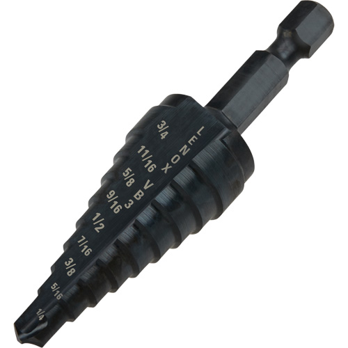 Foret &eacute;tag&eacute; no 3, 1/4" - 3/4", Incr&eacute;ments de 1/16", Acier rapide Par Equipment