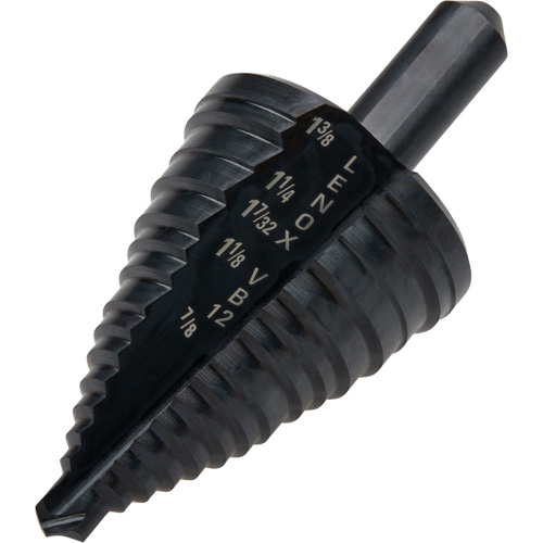 Foret &eacute;tag&eacute; no 12, 7/8" - 1-3/8", Incr&eacute;ments de 3/8", Acier rapide Par Equipment