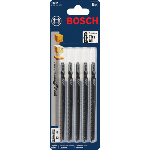 Lame de scie sauteuse, Acier &agrave; haute teneur en carbone, Tige en T, 4-5/8" lo, 8-12 dents par pouce Par Equipment