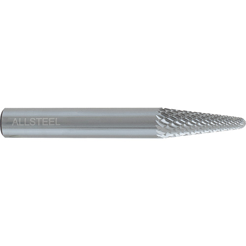 AllSteel Cone Shape Carbide Burr, SL-1, 1/4" Dia., 1/4" Shank, 5/8" Depth of Cut Par Equipment