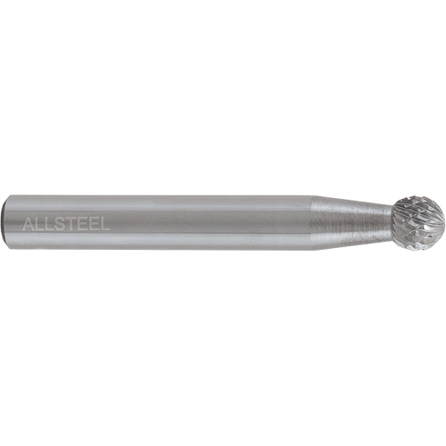 AllSteel Ball Shape Carbide Burr, SD-1, 1/4" Dia., 1/4" Shank, 7/32" Depth of Cut Par Equipment