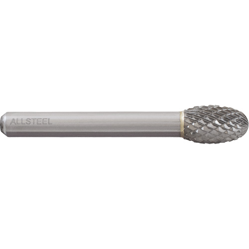 AllSteel Egg Shape Carbide Burr, SE-3, 3/8" Dia., 1/4" Shank, 5/8" Depth of Cut Par Equipment